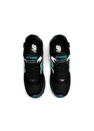 Мужские кроссовки new balance 574  tp2 black turquoise ( нев балланты)8 фото