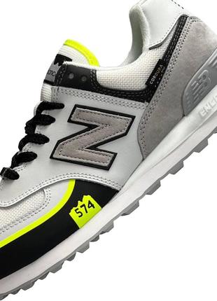 Мужские кроссовки new balance 574 tp2 white yellow neon( нев балланты)6 фото