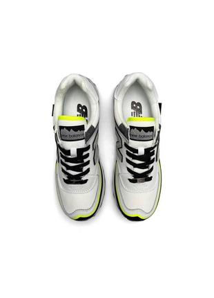 Мужские кроссовки new balance 574 tp2 white yellow neon( нев балланты)4 фото