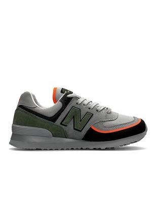 Мужские кроссовки new balance 574 tp2 gray green orange ( нев балланты)4 фото