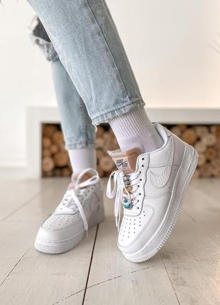 Кросівки nike air force 1 lx white lace beige кросівки3 фото