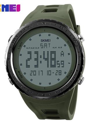 Спортивные мужские часы skmei 1246ag army green водостойкие наручные кварцевые