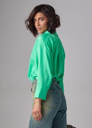 Женская рубашка с укороченным рукавом - салатовый цвет, s (есть размеры)2 фото