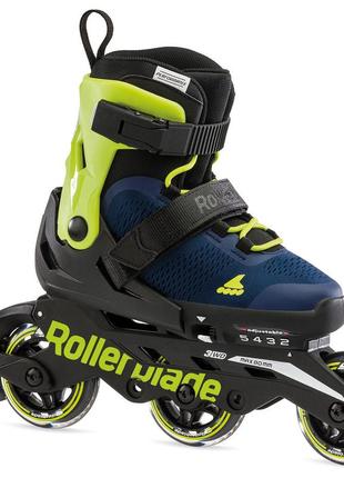 Ролики rollerblade microblade 3wd blue royal-lime розмір 28-32