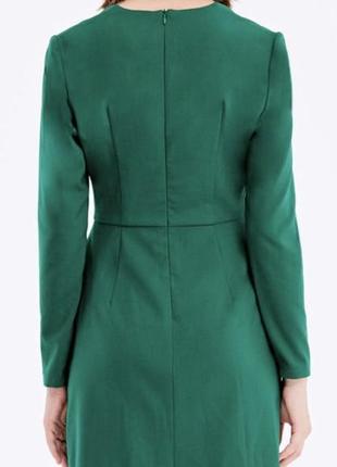 Зелене міні сукня з спідницею на запах2 фото
