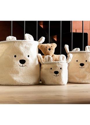 Набір корзин для іграшок childhome teddy білий , арт. ccbtwset2 фото
