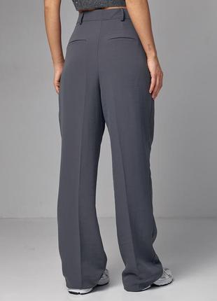 Классические брюки со стрелками прямого кроя - серый цвет, l (есть размеры)2 фото