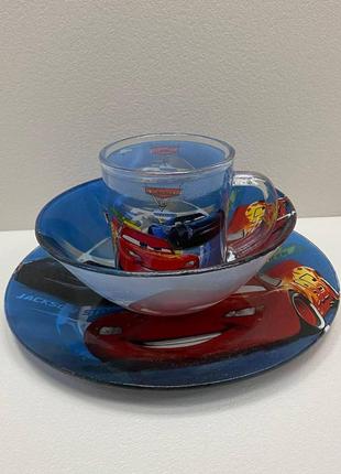 Набор детской стеклянной посуды 3 предмета "тачки" 4848-2/12 фото