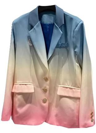 Пиджак с  переходом нежных цветов6 фото