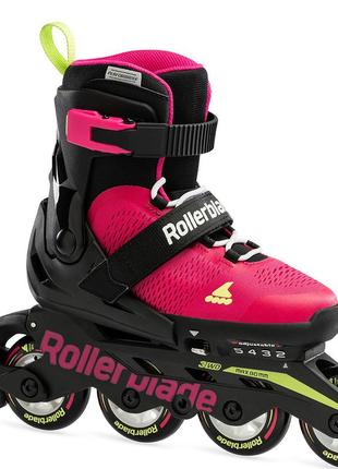 Ролики rollerblade microblade pink-light green розмір 33-36.5