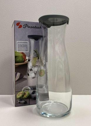 Графин стеклянный с силиконовой крышкой 25 см 1180 мл pasabahce amphora 43813