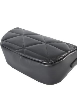 Черная - стильная, качественная, стеганная кросс-боди сумочка на молнии (луцк, 828)3 фото