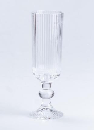 Келих скляний для коктейлів прозорий з ніжкою2 фото