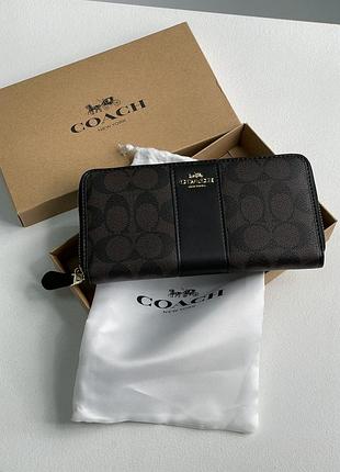 Гаманець coach wallet dark brown/black