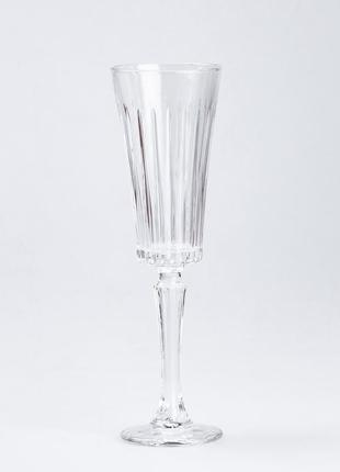 Келих для шампанського високий скляний прозорий набір 6 шт2 фото