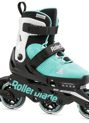 Ролики rollerblade microblade 3wd aqua-white розмір 28-32