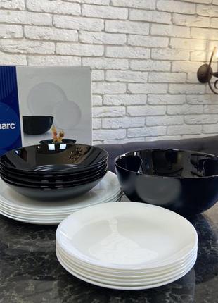 Сервиз столовый luminarc diwali black white 19 предметов 4360p lum
