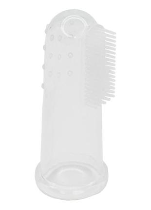 Силиконовая зубная щетка для десен mgz-0706(blue) в футляре2 фото