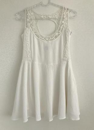 Красивое белое платье/сарафан reserved