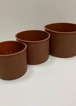 Набір силіконових форм для випікання пасхи з літерами хв 3 шт stenson mh-3823 коричневий