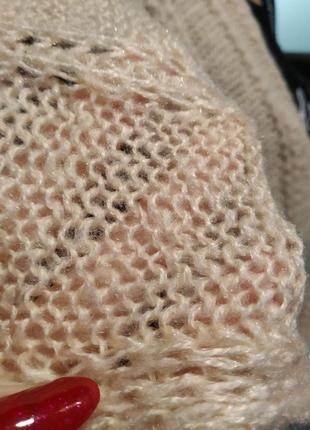 Мягусенький теплый воздушный кремовый шарф платок палантин снуд6 фото