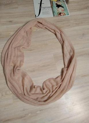 Мягусенький теплый воздушный кремовый шарф платок палантин снуд10 фото