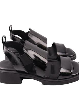Босоножки женские aquamarin черные натуральная лаковая кожа, 40