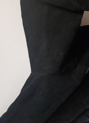 Черный замшевый пиджак удлиненный жакет ветровка кожаная куртка курточка7 фото