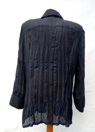Базова шифонова чорна стильна сорочка,блуза жатка oversize ygcc 💃🏻❤️7 фото