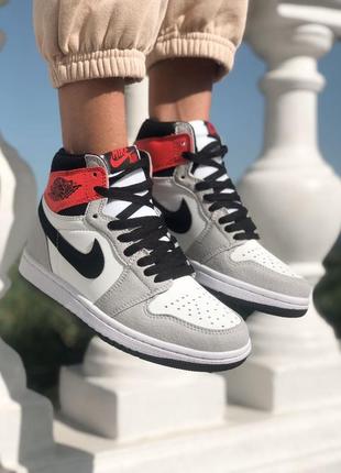 Nike air jordan retro 1 grey / red 🆕 кросівки найк 🆕 купити накладений платіж