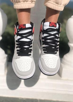 Nike air jordan retro 1 grey / red 🆕 кросівки найк 🆕 купити накладений платіж2 фото