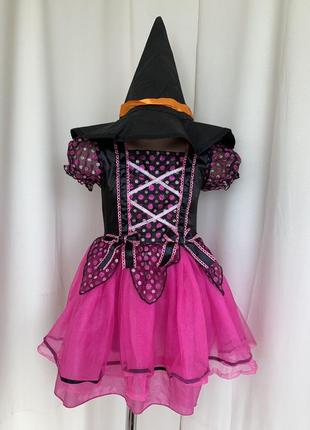 Ведьмая ведьмочка костюм платье шляпа карнавальный3 фото