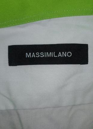 Белая рубашка с зеленой вставкой massimilano3 фото