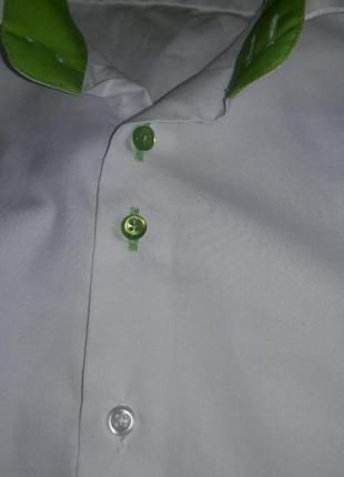 Белая рубашка с зеленой вставкой massimilano6 фото