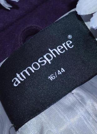 Брендовое фиолетовое шерстяное демисезонное пальто atmosphere3 фото