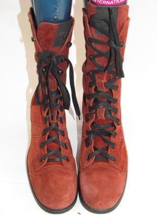 Oxs стильные высокие замшевые женские ботинки  z142 фото