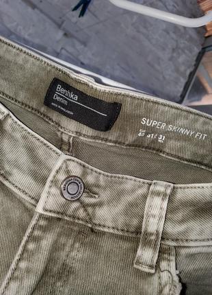 Мужские стильные джинсы с потертостями bershka super skinny fit 31р5 фото