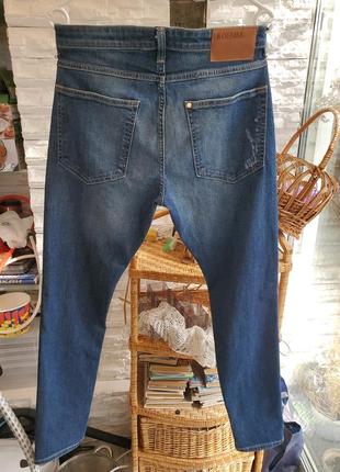 Мужские стильные джинсы с фабричными потертостями skinny low waist h&m 32р5 фото