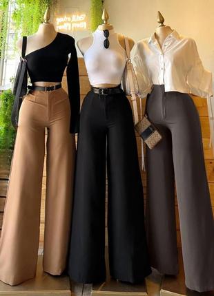 Жіночі брюки палаццо класичні з костюмної тканини, широкі штани,  розширені2 фото