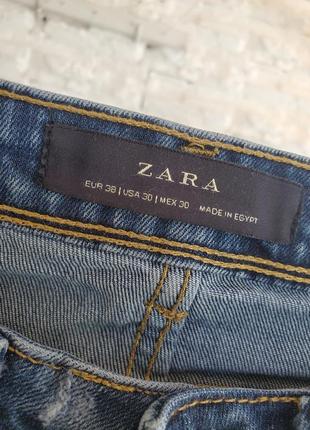 Мужские стильные джинсы с потертостями zara (30 р)3 фото