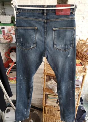Мужские стильные джинсы с потертостями zara (30 р)2 фото