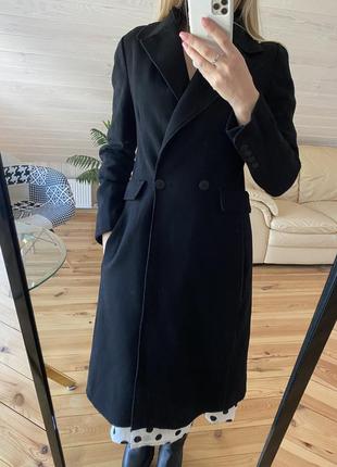 Классическое чёрное пальто zara