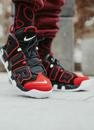 Оригинальные 🇺🇸 мужские кроссовки nike air more uptempo 96 blackred7 фото