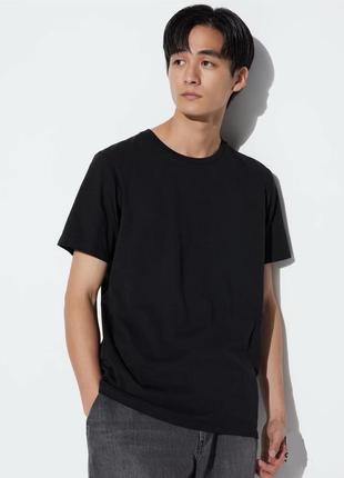 Базова футболка uniqlo u supima cotton t-shirt black