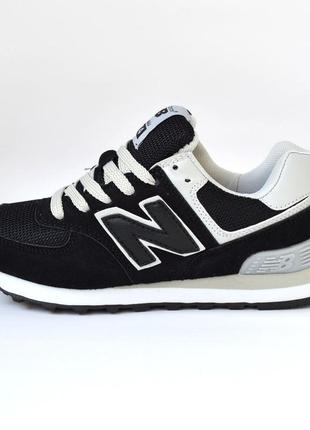 Стильные женские черно-серые замшевые кроссовки new balance весна-осень,натуральная замша, демисезон1 фото