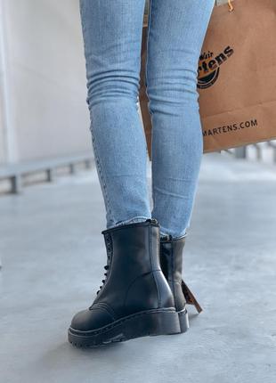 Dr. martens1460 mono black 🆕 зимові черевики мартінс 🆕 купити накладений платіж7 фото