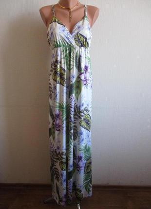 Длинное платье в пол в цветочный принт select1 фото