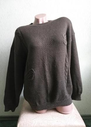 Lecomte. вовняний светр. 62% шерсть. теплый свитер альпака. пуловер. хаки.