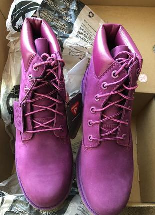 Ботинки  timberland premium 6 inch boot bright purple nubuck3 фото
