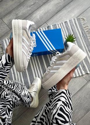 Женские кроссовки adidas gazelle bold grey white